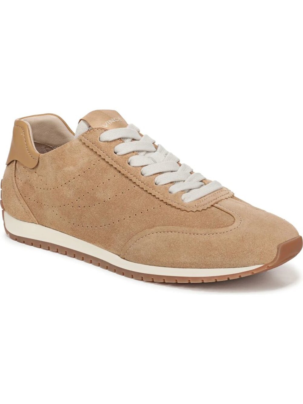 $280 VINCE Oasis Runner Sneaker RETRO SUEDE SADDLE TAN WHITE 10 US (A3)